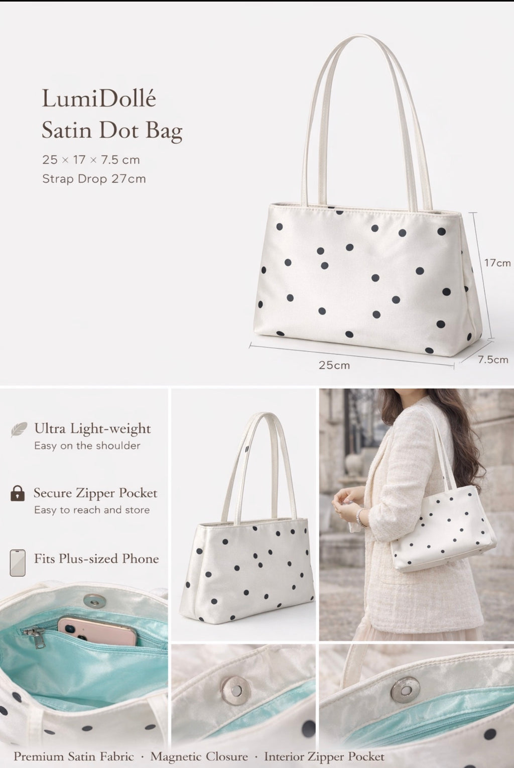 Lightweight Everyday Essential Shoulder Tote