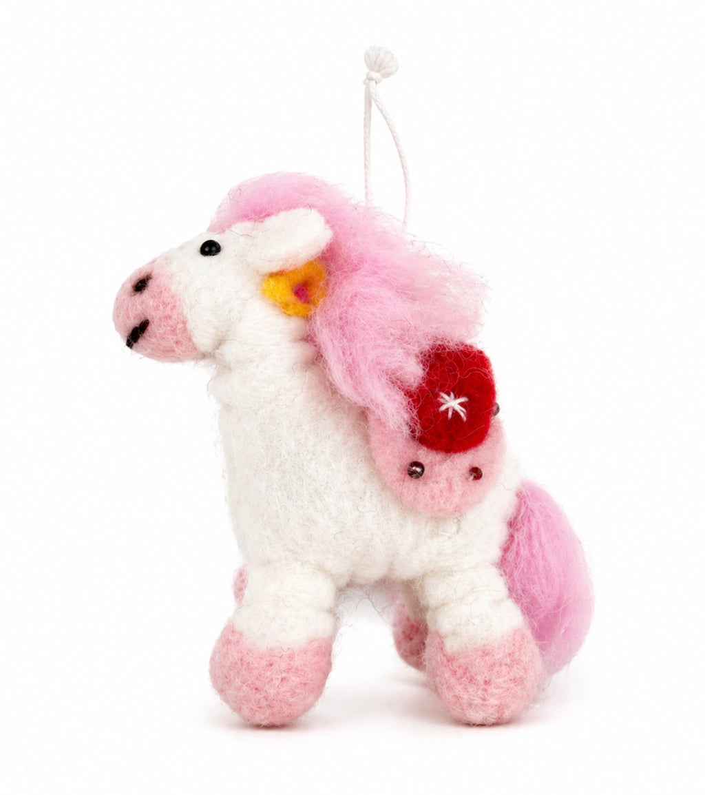 Handmade Wool Fantasy Pony Ornament