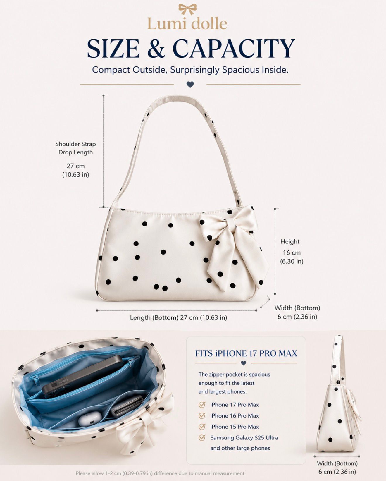 Lumi Dolle Classic Satin Bow Bag