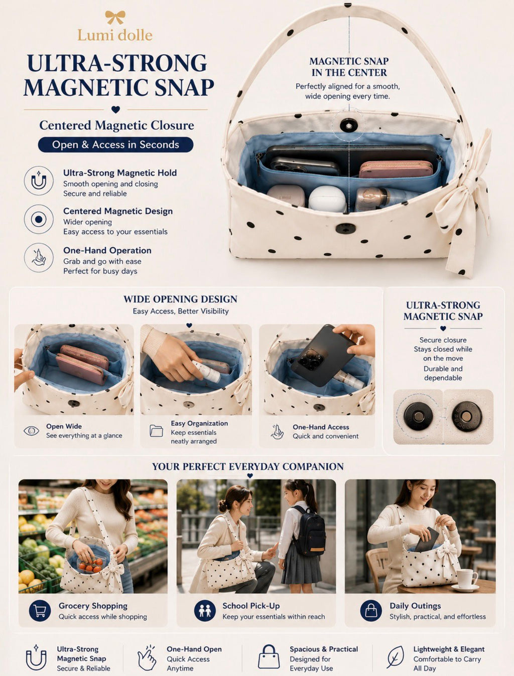 Lumi Dolle Classic Satin Bow Bag
