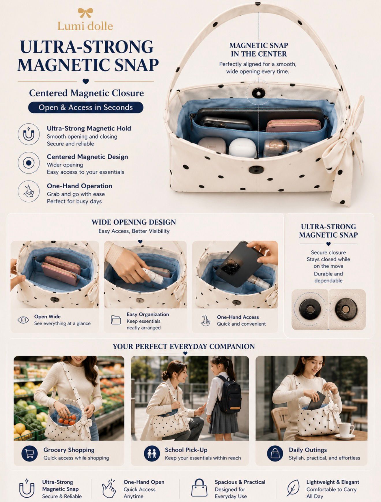 Lumi Dolle Classic Satin Bow Bag